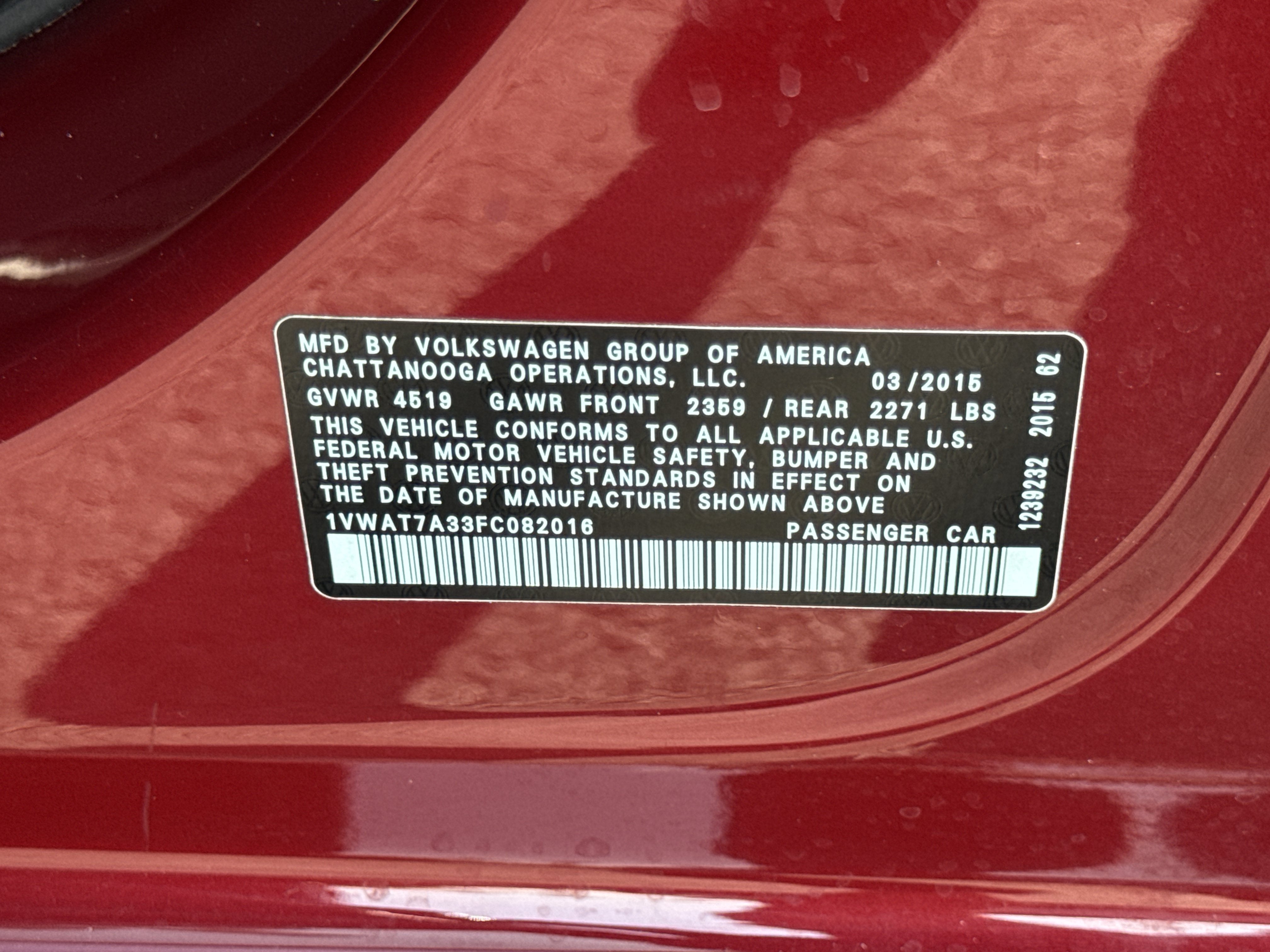 2015 Volkswagen Passat 1.8T Limited Edition